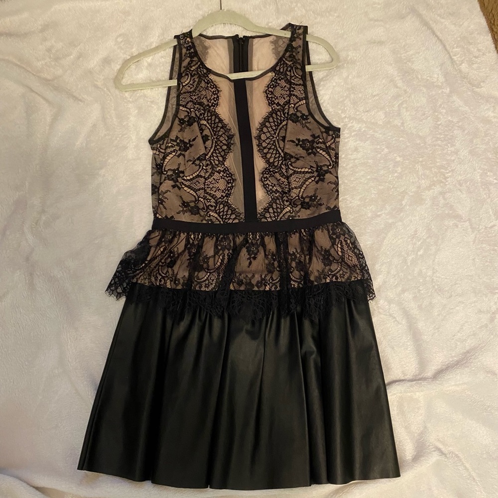 Leather and lace dress